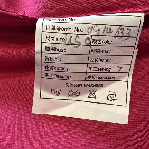 Women’s Short Pink Prom Party Homecoming Dress Criss Cross Back Ties Size 0 NWOT - Picture 11 of 12